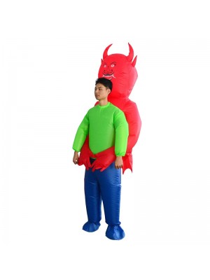 rot Teufel Dämon Monster Tragen mich Aufblasbar Kostüm Halloween Weihnachten Kostüm zum Erwachsene