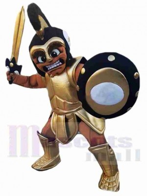 Schwarzer spartanischer Krieger Maskottchen Kostüm