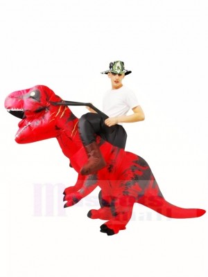 Roter Tyrannosaurus T-Rex Aufblasbar Trag mich Fahrt auf Kostüm