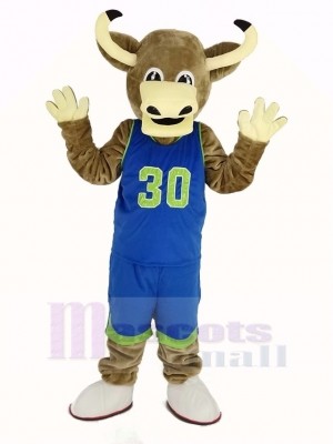 Texas Longhorns Stier im Blau Sportbekleidung Maskottchen Kostüm