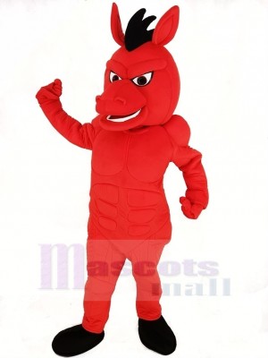 Heftig rot Mustang Pferd Maskottchen Kostüm