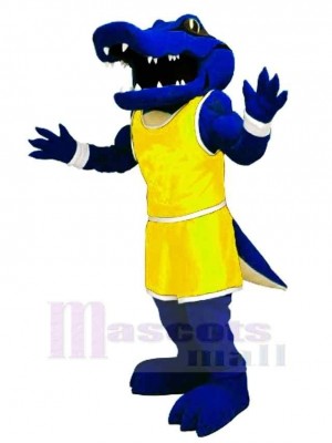Leistung Alligator mit Gelb Uniform Maskottchen Kostüm Tier