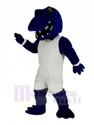 Sport Blau Alligator Weiß Sportbekleidung Maskottchen Kostüm
