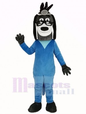 Arzt Hetzen Hund im Blau Mantel Maskottchen Kostüm Tier