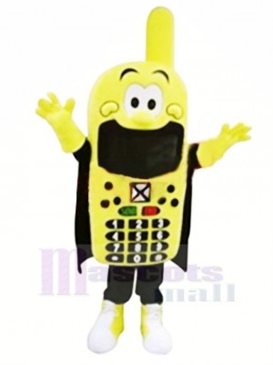 Komisch Gelb Telefon Maskottchen Kostüm Karikatur