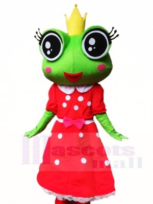 Frosch Prinzessin im roten Kleid Maskottchen Kostüm Tier