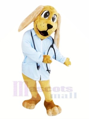 Arzt Hund mit Blau Hemd Maskottchen Kostüme Tier