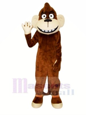 glücklich Braun Affe Maskottchen Kostüme Karikatur