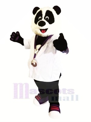 Arzt Panda mit Weiß Hemd Maskottchen Kostüme Tier
