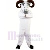 Weißes lustiges Ram Maskottchen Kostüm erwachsene Größe Halloween