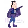 Super Hero in lila und blau Maskottchen Kostüme Menschen