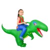 Grün Dinosaurier mit Groß Kopf Tragen mich Reiten auf Aufblasbar Kostüm Halloween Weihnachten zum Kind