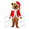 Brown Christmas Bear Mascot Adult Costume