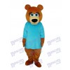 Ms.Bear im blauen T-Shirt Maskottchen-erwachsenes Kostüm-Tier