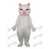 Big Pink Nose White Cat Mascot Adult Costume