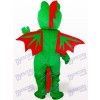 Grüner Dinosaurier mit Red Wing Maskottchen Kostüm für Erwachsene