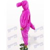 Glänzendes Purpurrotes Dinosaurier offenes Gesicht scherzt Maskottchen Kostüm