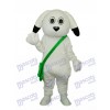 Grüner Beutel Weißer Hund Maskottchen Erwachsener Kostüm Tier