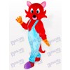 Roter Fuchs im blauen Latzhose Adult Maskottchen Kostüm