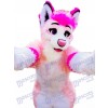 Pink Husky Hund Erwachsene Maskottchen Kostüm Tier Cartoon