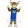 Texas Longhorns Stier im Blau Sportbekleidung Maskottchen Kostüm