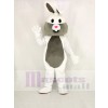 Weiß und Grau Ostern Hase Maskottchen Kostüm Karikatur