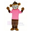 Cool Lustig Affe mit Rosa T-Shirt Maskottchen Kostüm Tier