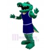 Leistung Alligator mit Navy blau Uniform Maskottchen Kostüm Tier