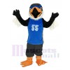 Schwarz Adler im Blau Jersey Maskottchen Kostüm