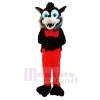 Grau Wolf im rot Maskottchen Kostüme Karikatur