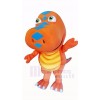 Orange Dinosaurier mit Groß Augen Maskottchen Kostüm Karikatur