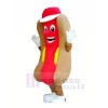 Köstlich Schnell Essen Hotdog Maskottchen Kostüm Karikatur