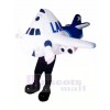 Weiß Flugzeug Maskottchen Kostüm Karikatur