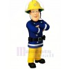Blau Augen Feuerwehrmann Sam Maskottchen Kostüm Karikatur Menschen