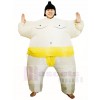 Gelb japanisch Fett Mann Sumo Aufblasbar Halloween Weihnachten Kostüme für Erwachsene