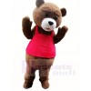 Braun Teddybär in den roten Weste Maskottchen Kostümen Tier