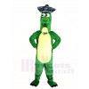 Grüner Dinosaurier mit Hut Maskottchen Kostüme Tier