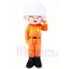 Feuerwehrmann In Orange Anzug Maskottchen Kostüme Menschen