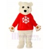 Red Shirt White Polar Bear Mascot Costumes Animal