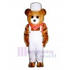 Choo-Choo Bear with Overalls & Hat Christmas Mascot Costume