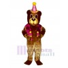Neuer Geburtstagsbär mit Weste & Hut Maskottchen Kostüm Tier