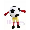 Schwarze Ball Fußball Maskottchen Kostüme mit gelben Shorts