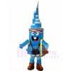 Blauer Turm mit Hut und Rucksack Maskottchen Kostüme
