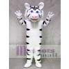 Weiß Tiger Maskottchen Kostüm mit schwarzen Streifen Tier