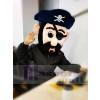 Kapitän Blythe Pirate Mascot Head NUR in Marine blau