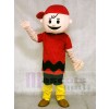Roter T-Shirt Junge mit Red Hat Charlie Brown von Snoopy Hund Maskottchen Kostüme