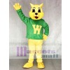 Netter Gewinner Wilde Katze Katze im grünen Weste Maskottchen Kostüm Tier 