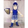 Dunkel Blau spartanisch Trojan Knight Sparty Maskottchen Kostüme mit Schild Menschen