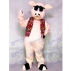 Pig Ferkel Schwein mit Hawaiian Vest & Sonnenbrille Maskottchen Kostüm