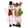 Niedlicher Snow Buddy Schneemann mit Hut & Schal Maskottchen Kostüm Weihnachten Xmas